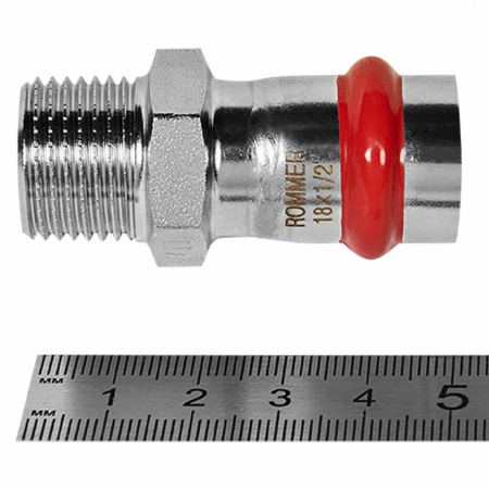 Переходник с НР нерж.сталь 18 х 1/2 ROMMER-3