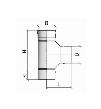 Тройник дымохода 90гр. D 120 (AISI 304 0,8 мм)