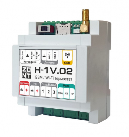 Контроллер комнатный/на DIN рейку Zont H-1V.02, программируемый, 12 В